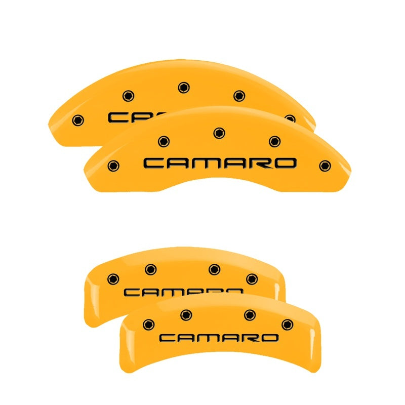 MGP 4 Caliper Covers Engraved F & R Gen 4/Camaro Yellow Finish Black Char 1997 Chevrolet Camaro