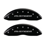 MGP 4 Caliper Covers Engraved Front & Rear With out stripes/Avenger Black finish silver ch