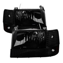 Load image into Gallery viewer, xTune Ford F150 92-96 Headlights w/Corner Bumper 6pcs Amber- Black Smoked HD-JH-FB92-SET-AM-BSM