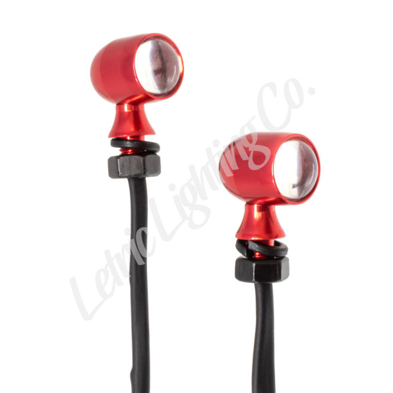 Letric Lighting 12mm Mini Red Running Red Turn Signal LEDs - Red Anodized