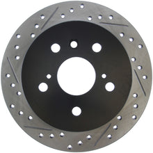Load image into Gallery viewer, StopTech 02-06 Lexus ES 250/300/330/350 / 05-07 Toyota Avalon Slotted &amp; Drilled Right Rear Rotor