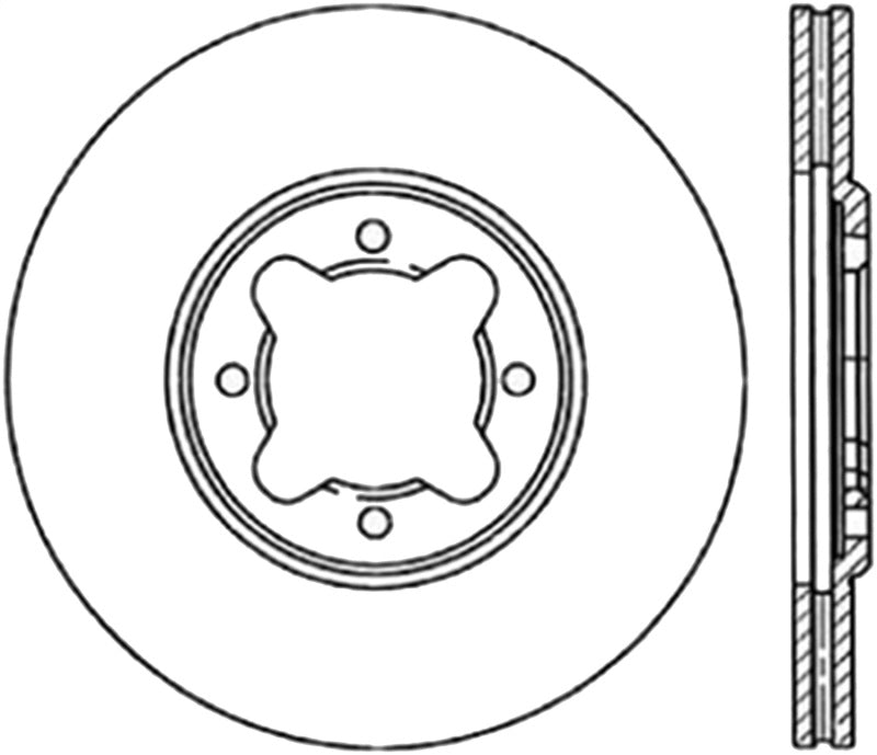StopTech Power Slot 82-85 Toyota Supra Front Right Slotted CRYO Rotor