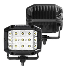 Load image into Gallery viewer, Go Rhino Xplor Bright Series Sideline Cube LED Spot Light Kit (Surface Mount) 4x3 - Blk (Pair)