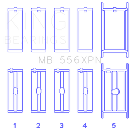 King Engine Bearings Chevrolet 369-502 Gen IV/ V/ VI - (Size .020) Main Bearing Set