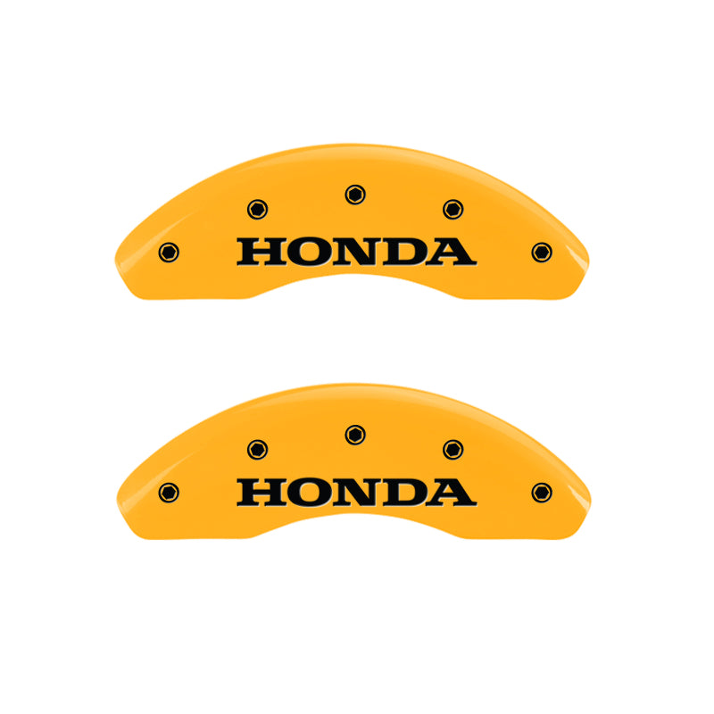 MGP 4 Caliper Covers Engraved Front Honda Engraved Rear Crosstour Yellow finish black ch