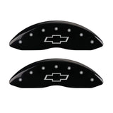 MGP 4 Caliper Covers Engraved Front & Rear Bowtie Black finish silver ch