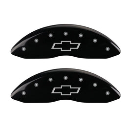 MGP 4 Caliper Covers Engraved Front & Rear Bowtie Black finish silver ch