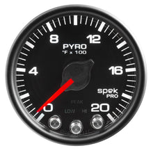 Load image into Gallery viewer, Autometer Spek-Pro Gauge Pyro. (Egt) 2 1/16in 2000f Stepper Motor W/Peak &amp; Warn Blk/Blk