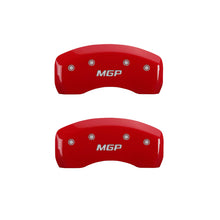 Load image into Gallery viewer, MGP 4 Caliper Covers Engraved Front &amp; Rear MGP Red Finish Silver Characters 2017 Ford Fusion