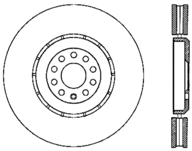 StopTech 04-06 Audi TT Quattro / 04 VW Golf R32 AWD Drilled Left Front Cryo Rotor