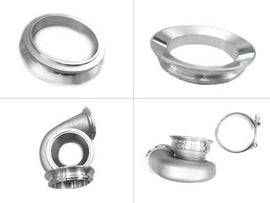 ATP 90mm OD V-Band (Tial / 3in GTVB) to 4in Pipe - Machined Transition Piece (Stainless Steel)