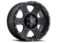 Load image into Gallery viewer, ICON Shield 17x8.5 6x135 6mm Offset 5in BS 87.1mm Bore Satin Black Wheel