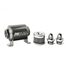 Load image into Gallery viewer, DeatschWerks Stainless Steel 8AN 40 Micron Universal Inline Fuel Filter Housing Kit (70mm)