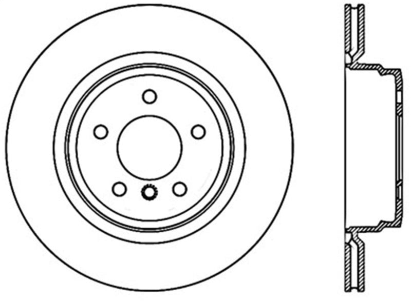 StopTech 07-12 BMW 335i Drilled Sport Cryo Right Rear Rotor