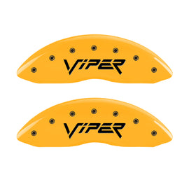 MGP 4 Caliper Covers Engraved Front & Rear Gen 2/Viper Yellow Finish Black Ch