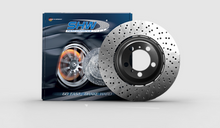 Load image into Gallery viewer, SHW 08-13 BMW M3 4.0L Right Front Cross-Drilled Lightweight Brake Rotor (34112283802)