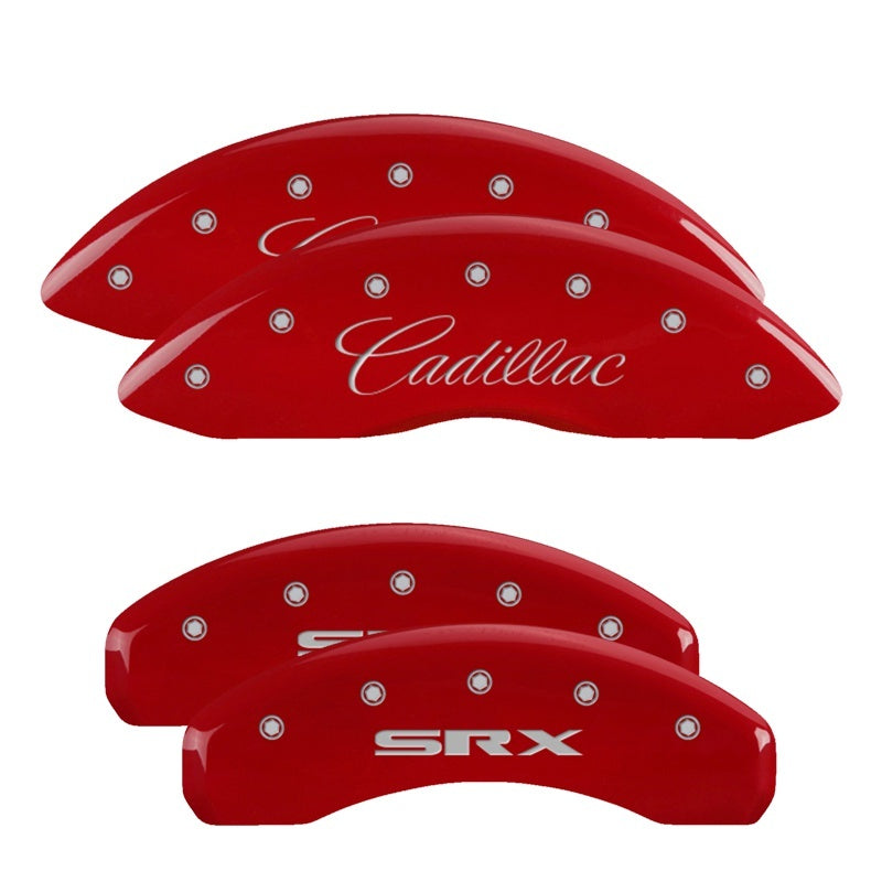 MGP 4 Caliper Covers Engraved Front & Rear GMC Red finish silver ch