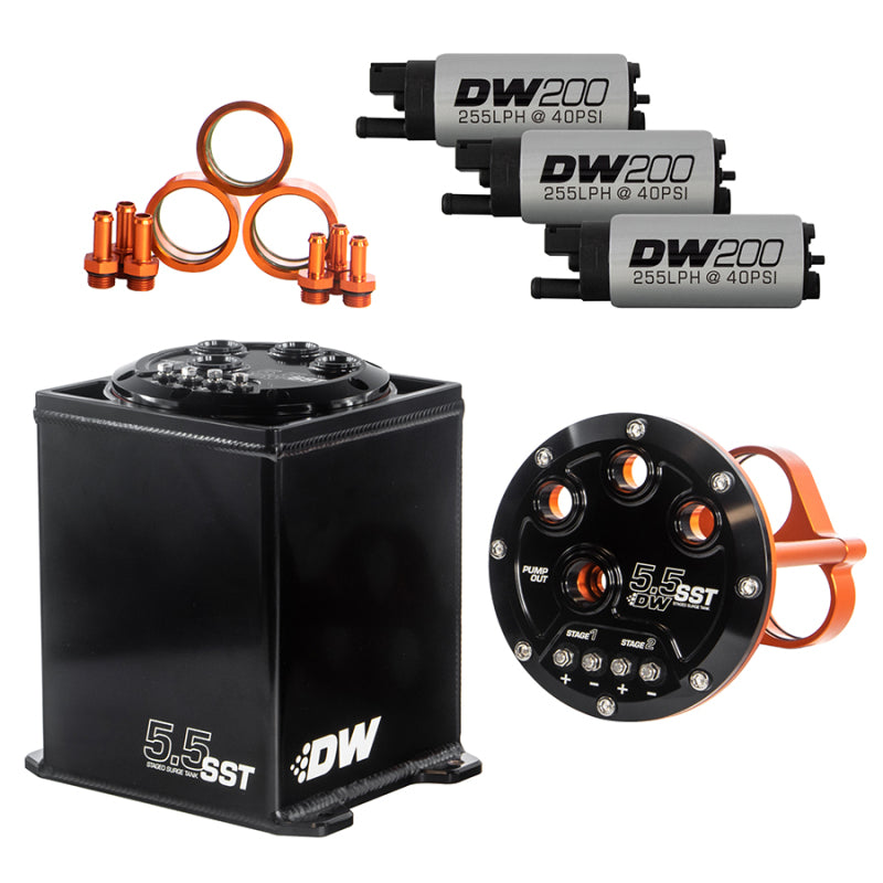 DeatschWerks 5.5L Modular Surge Tank Includes 3 DW200 Fuel Pumps