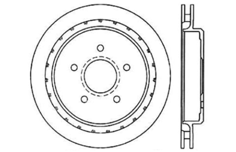 StopTech Power Slot 97-10 Chevrolet Corvette Rear Left Drilled Rotors