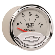 Load image into Gallery viewer, AutoMeter Gauge Fuel Level 2-1/16in. 240 Ohm(e) to 33 Ohm(f) Elec Chevrolet Heritage Bowtie