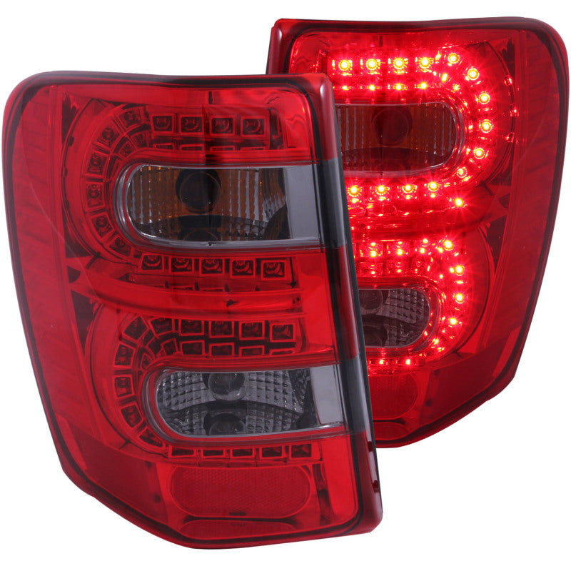 ANZO 1999-2004 Jeep Grand Cherokee LED Taillights Red/Smoke