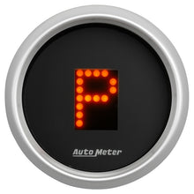 Load image into Gallery viewer, AutoMeter Gauge Gear Pos 2-1/16in. Incl Indicators Black Dial Red Led Silver Bezel