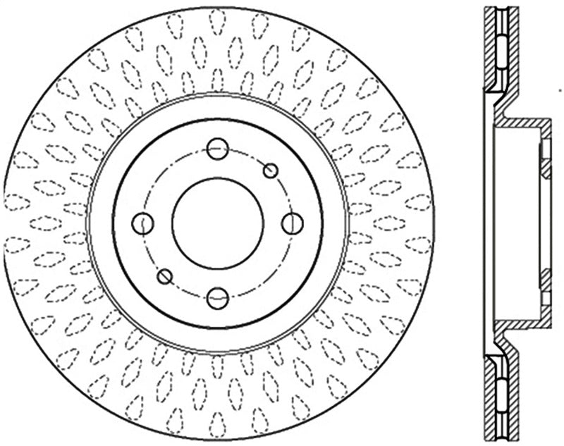 Stoptech Premium Cryo Front Brake Rotor 12-14 Fiat 500