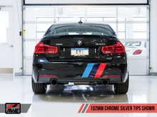 Load image into Gallery viewer, AWE Tuning BMW F3X 340i Touring Edition Axle-Back Exhaust - Chrome Silver Tips (102mm)