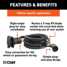 Load image into Gallery viewer, Curt 99-18 Ram 2500 10ft Custom Wiring Harness Extension (Adds 7-Way RV Blade to Truck Bed)