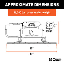 Load image into Gallery viewer, Curt A16 5th Wheel Hitch w/Roller &amp; Rails