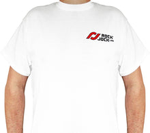 Load image into Gallery viewer, RockJock T-Shirt w/ Logos Front and Back White Medium