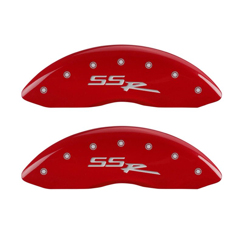 MGP 4 Caliper Covers Engraved Front & Rear SSR Red finish silver ch