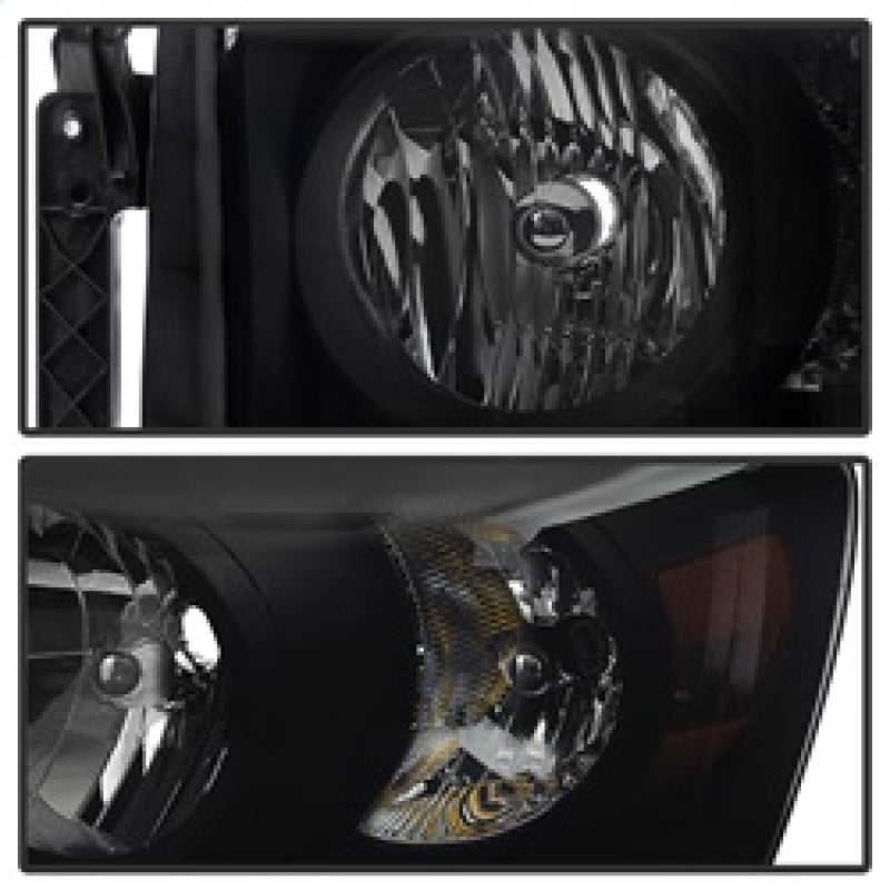 xTune Dodge Ram 1500 06-08 Amber Crystal Headlights Black Smoked HD-JH-DR06-AM-BSM