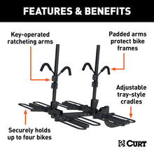 Load image into Gallery viewer, Curt Tray-Style Hitch-Mounted Bike Rack (4 Bikes 2in Shank)