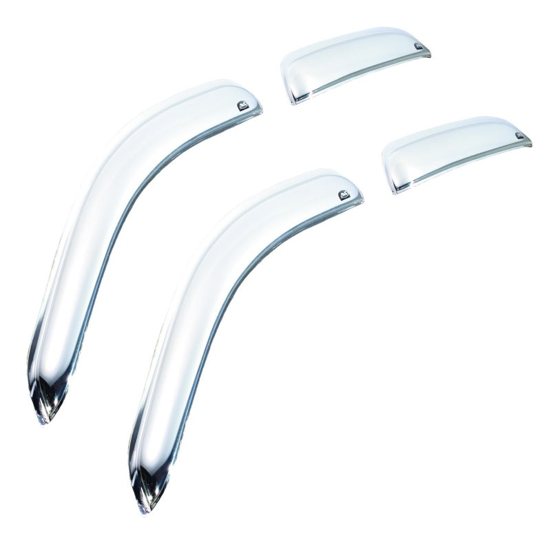 AVS 07-13 Chevy Avalanche Ventvisor Outside Mount Front & Rear Window Deflectors 4pc - Chrome