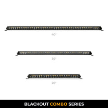 Load image into Gallery viewer, Go Rhino Xplor Blackout Combo Series Sgl Row LED Light Bar w/Amber (Side/Track Mount) 39.5in. - Blk