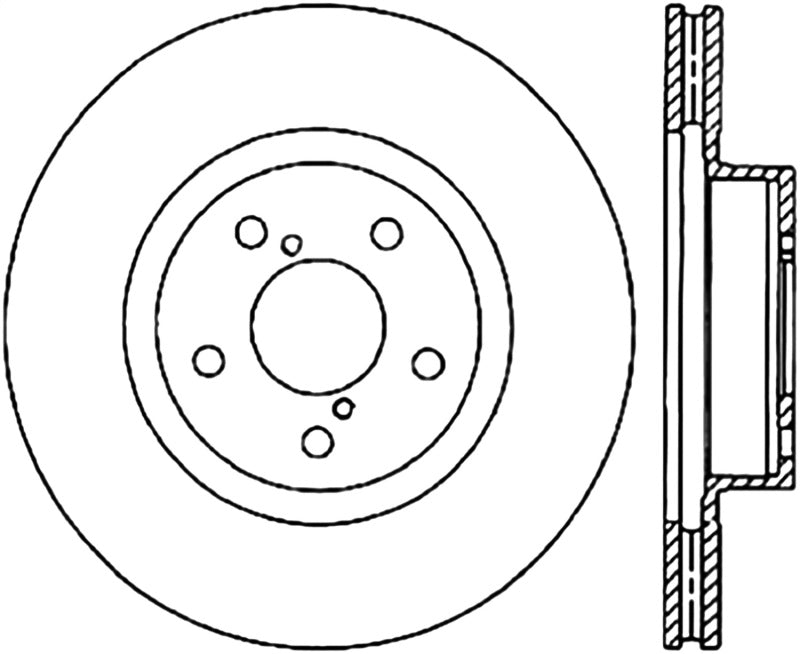 StopTech 05-14 Subaru Outback Sport Slotted & Drilled Front Left Cryo Rotor