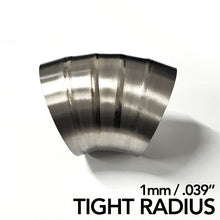 Load image into Gallery viewer, Ticon Industries 3.5in Welded Pie Cuts 1.65D Loose Radius 45 Deg Bend 1mm/.039in- 5pk