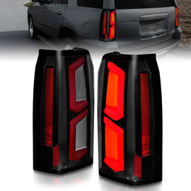 ANZO 2015-2020 Chevrolet Tahoe LED Tail Lights w/ Light Bar Black Housing Smoke Lens