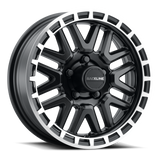 Raceline 953BM Krank 13x4.5in / 5x114.3 BP / -0.125mm Offset / 3.19mm Bore - Black & MACH. Wheel