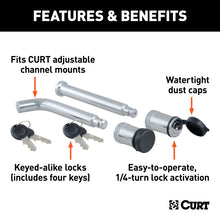 Load image into Gallery viewer, Curt Channel Mount Lock Set (5/8in Diameter)