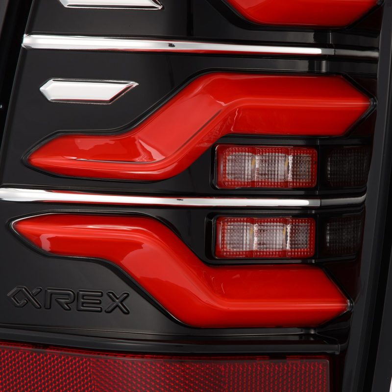 AlphaRex 05-15 Toyota Tacoma LUXX LED Taillights Blk/Red w/Activ Light/Seq Signal