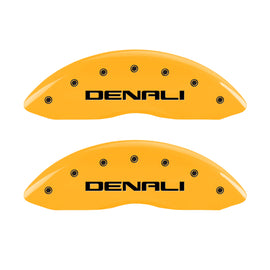 MGP 4 Caliper Covers Engraved Front & Rear Denali Yellow Finish Black Char 2005 GMC Envoy XL