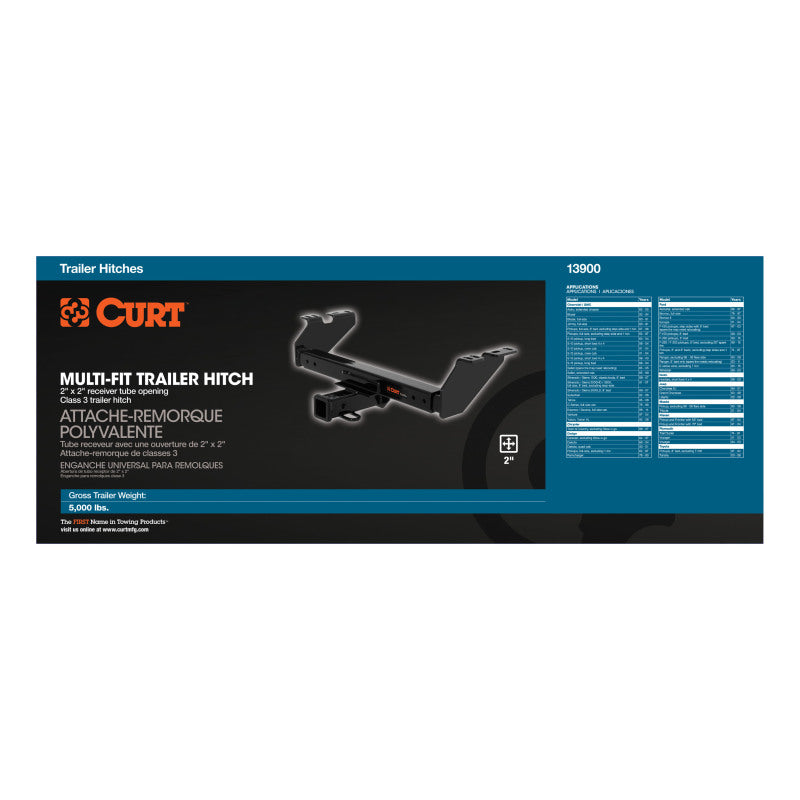 Curt Universal Class 3 Multi-Fit Trailer Hitch w/2in Receiver BOXED