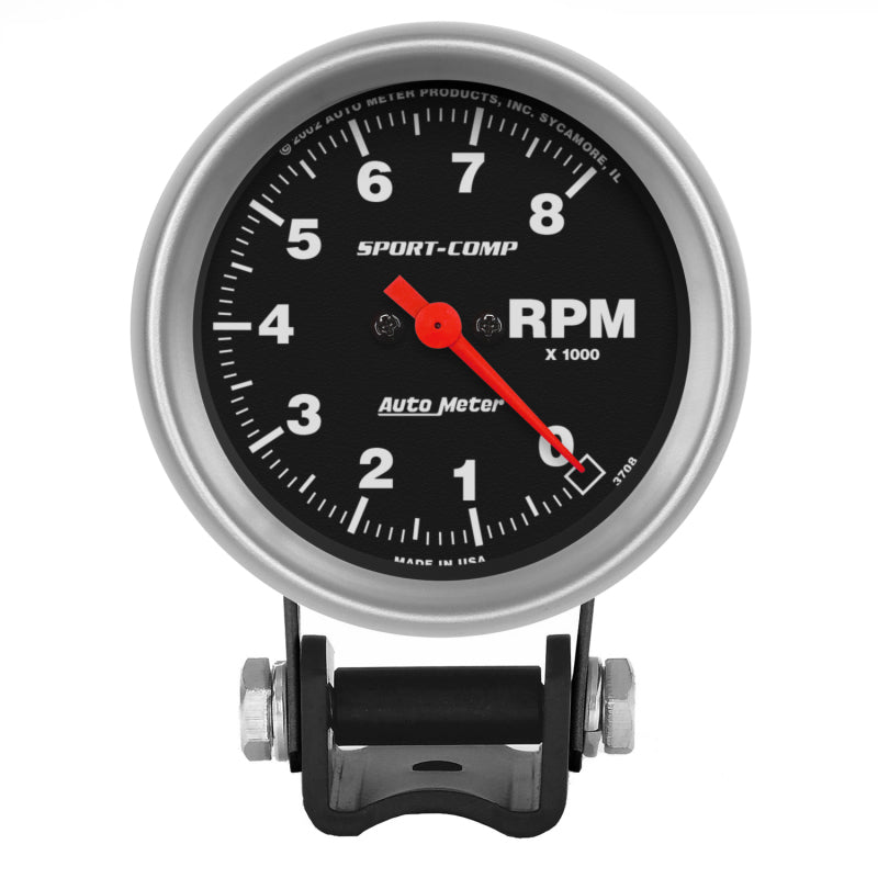 Autometer Standard 2-5/8in 8,000 RPM Pedestal Mount Tachometer Sport Comp