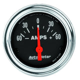 Autometer Traditional Chrome Electrical Ammeter 2 1/6in 60A Gauge