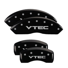 Load image into Gallery viewer, MGP 4 Caliper Covers Engraved Front &amp; Rear Vtech Black finish silver ch