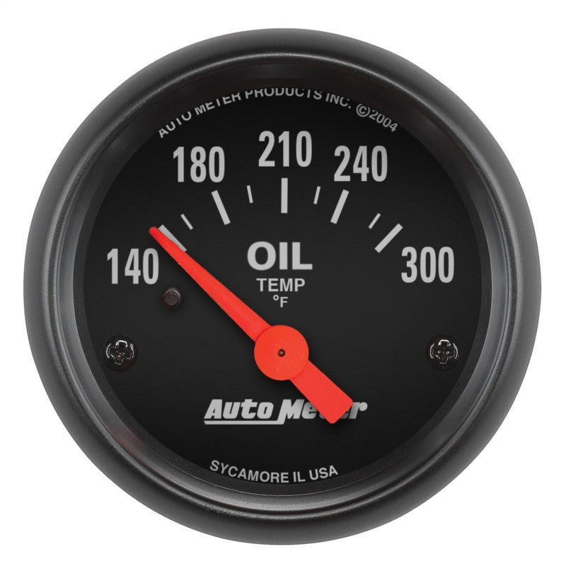 Autometer Z-Series 52mm 140-300 Degrees F Electric Oil Temp Gauge