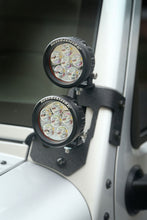 Load image into Gallery viewer, Rugged Ridge 07-18 Jeep Wrangler JK Textured Black Round A-Pillar LED Light Mount Kit