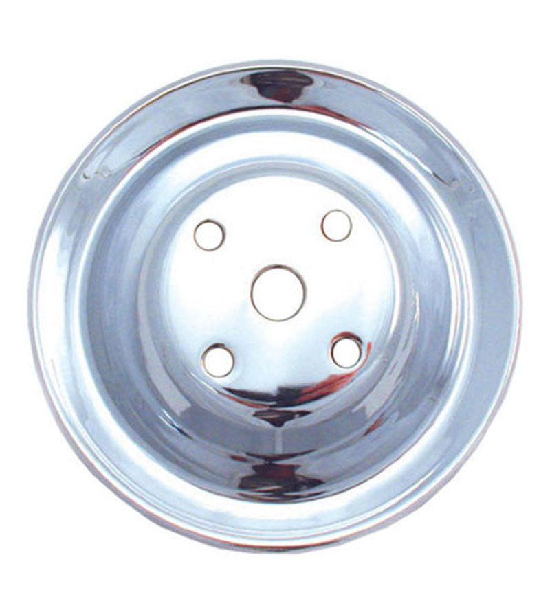 Spectre SB Chevy Double Upper Groove Long Water Pump Pulley - Chrome